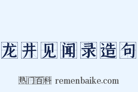 龙井见闻录造句是什么意思的图片